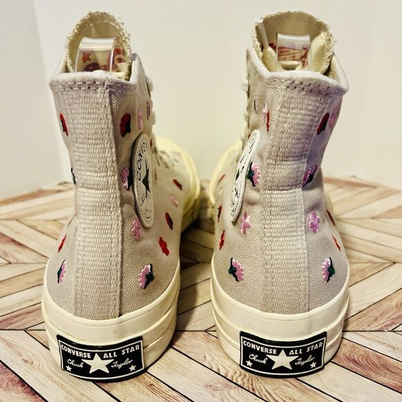 Converse Chuck 70 Summer Energy W 7.5 Shoes Embroidered Floral Desert Sand Egret - Picture 5 of 7
